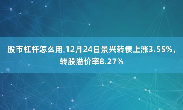 股市杠杆怎么用 12月24日景兴转债上涨3.55%，转股溢价率8.27%