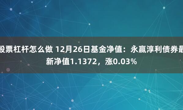 股票杠杆怎么做 12月26日基金净值：永赢淳利债券最新净值1.1372，涨0.03%