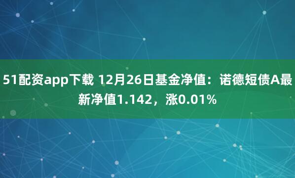 51配资app下载 12月26日基金净值：诺德短债A最新净值1.142，涨0.01%