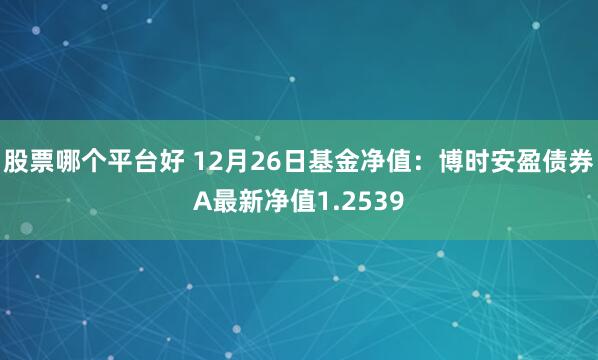 股票哪个平台好 12月26日基金净值：博时安盈债券A最新净值1.2539