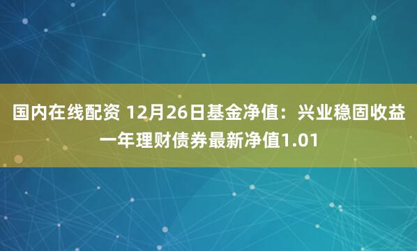 国内在线配资 12月26日基金净值：兴业稳固收益一年理财债券最新净值1.01