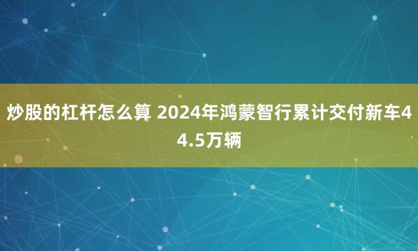 炒股的杠杆怎么算 2024年鸿蒙智行累计交付新车44.5万辆