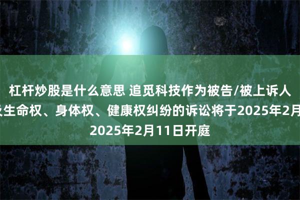 杠杆炒股是什么意思 追觅科技作为被告/被上诉人的1起涉及生命权、身体权、健康权纠纷的诉讼将于2025年2月11日开庭