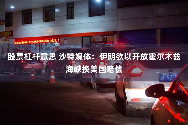 股票杠杆意思 沙特媒体：伊朗欲以开放霍尔木兹海峡换美国赔偿