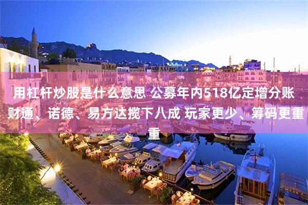 用杠杆炒股是什么意思 公募年内518亿定增分账 财通、诺德、易方达揽下八成 玩家更少、筹码更重
